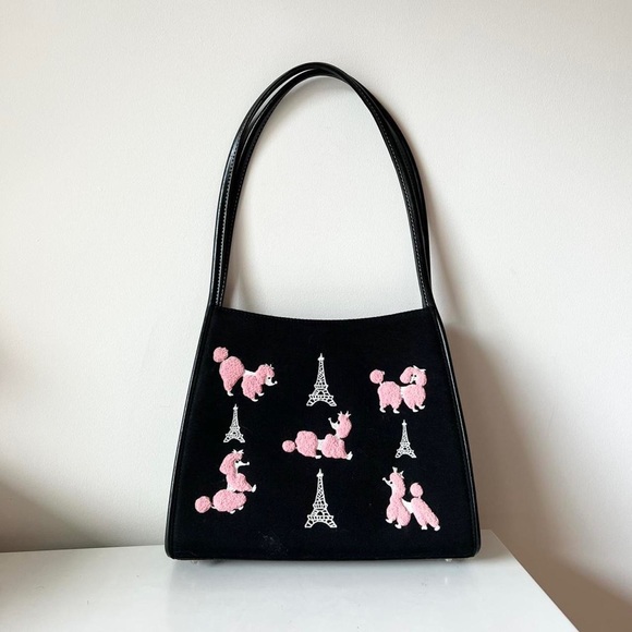 Vintage Handbags - Vintage Y2K 2000s mcbling large poodle purse